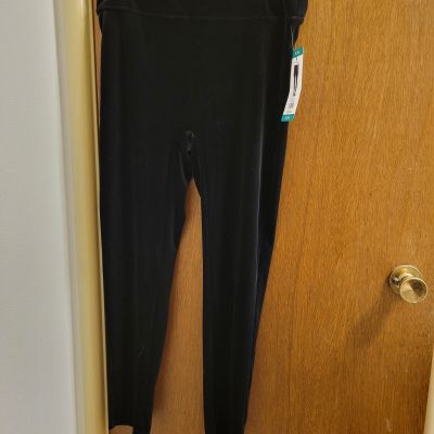 Andrew Marc Women's High Rise Velvet Legging (Black, XL) NWT